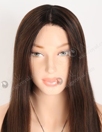 In Stock European Virgin Hair 16" Straight T1/3# With 1# Highlights Color Lace Front Silk Top Glueless Wig GLL-08079