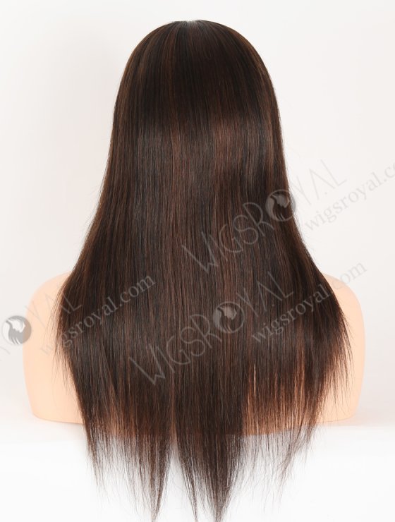 In Stock European Virgin Hair 16" Straight T1/3# With 1# Highlights Color Lace Front Silk Top Glueless Wig GLL-08079-28012