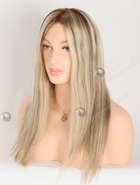 Perfect Champagne Blonde Glueless Wig With Brown Highlights GLL-08077-27989