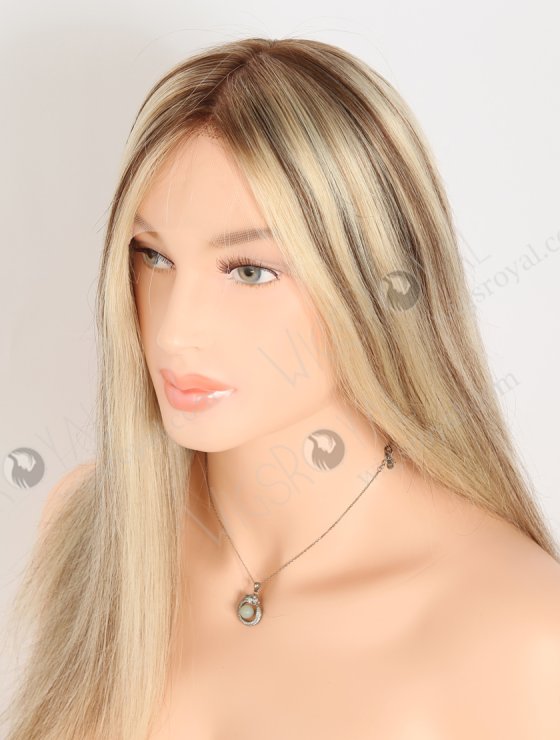 Perfect Champagne Blonde Glueless Wig With Brown Highlights GLL-08077-27998