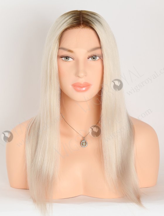 In Stock European Virgin Hair 16" Straight T9/White Color Lace Front Silk Top Glueless Wig GLL-08076