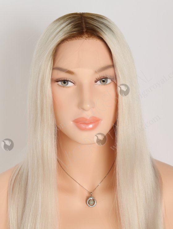 In Stock European Virgin Hair 16" Straight T9/White Color Lace Front Silk Top Glueless Wig GLL-08076-27972