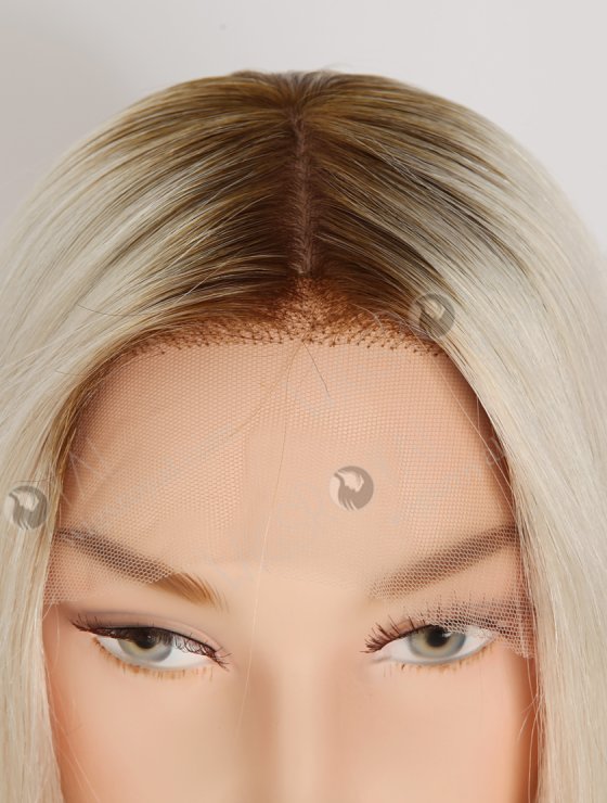 In Stock European Virgin Hair 16" Straight T9/White Color Lace Front Silk Top Glueless Wig GLL-08076-27973