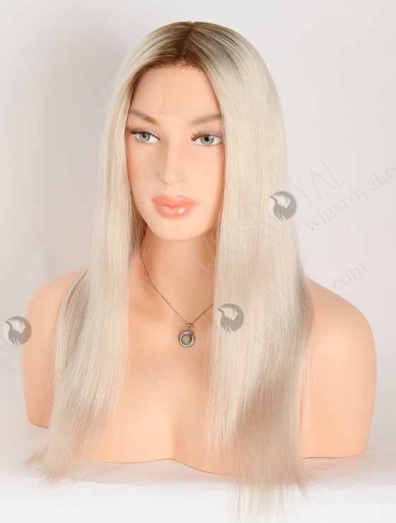 In Stock European Virgin Hair 16" Straight T9/White Color Lace Front Silk Top Glueless Wig GLL-08076-27974