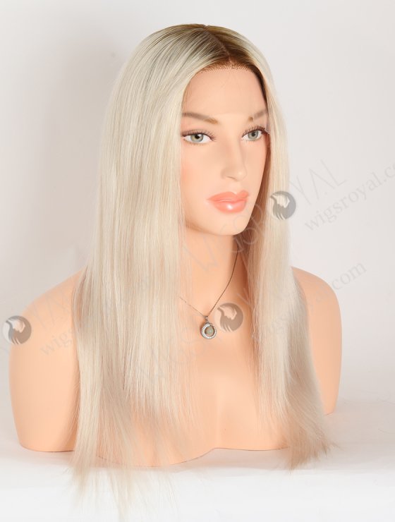 In Stock European Virgin Hair 16" Straight T9/White Color Lace Front Silk Top Glueless Wig GLL-08076-27976