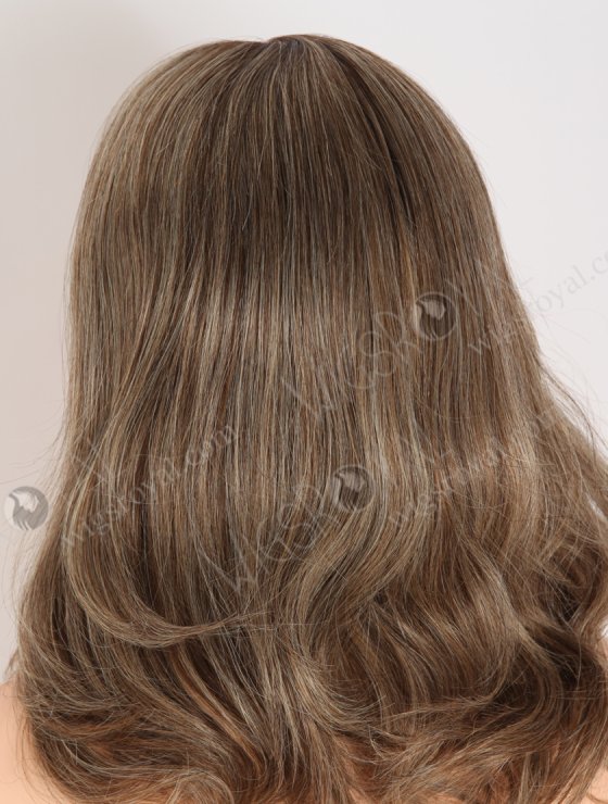 Fashion Mixed White Color With Brown Root Slight Wave Mono Top Glueless Wigs GLM-08004-28082