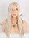 Best Natural Looking Wigs for Caucasian Gorgeous 18 Inch Straight White Blonde Transparent HD Melting Lace Front Wig RLF-08070