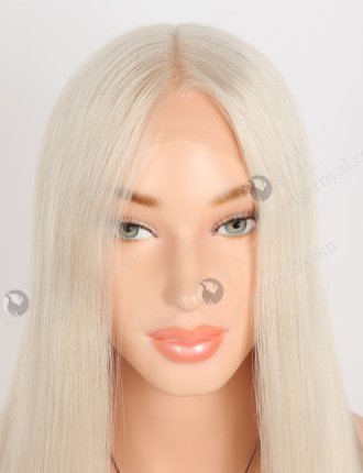 Best Natural Looking Wigs for Caucasian Gorgeous 18 Inch Straight White Blonde Transparent HD Melting Lace Front Wig RLF-08070