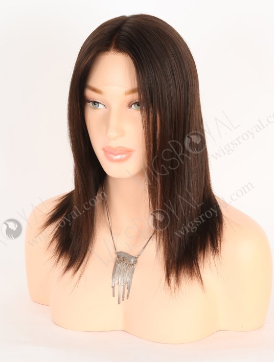 In Stock European Virgin Hair 12" Natural Straight Natural Brown Color Lace Front Wig RLF-08046-28209