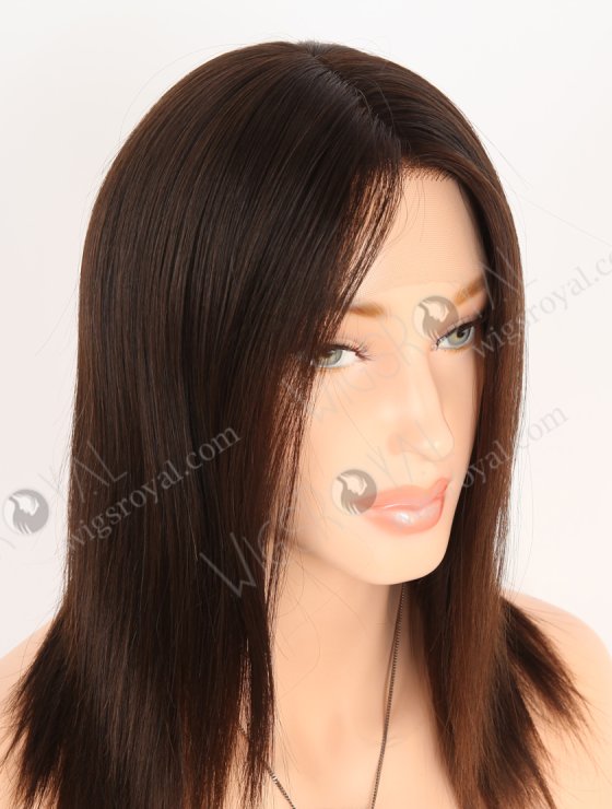 In Stock European Virgin Hair 12" Natural Straight Natural Brown Color Lace Front Wig RLF-08046-28211