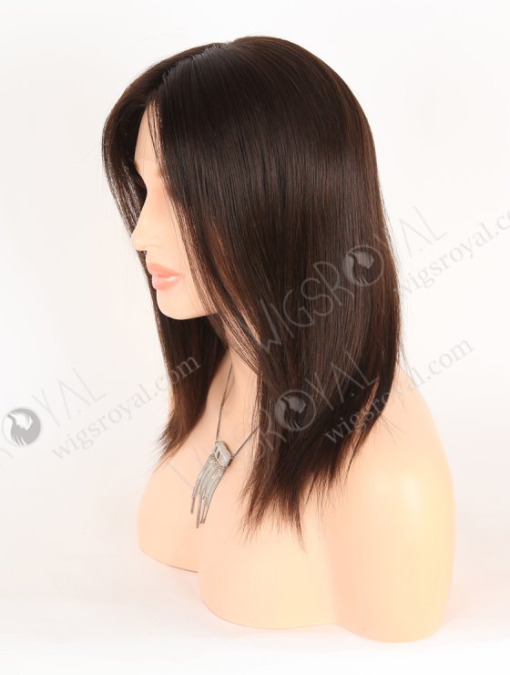 In Stock European Virgin Hair 12" Natural Straight Natural Brown Color Lace Front Wig RLF-08046-28213