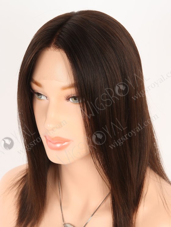 In Stock European Virgin Hair 12" Natural Straight Natural Brown Color Lace Front Wig RLF-08046-28216