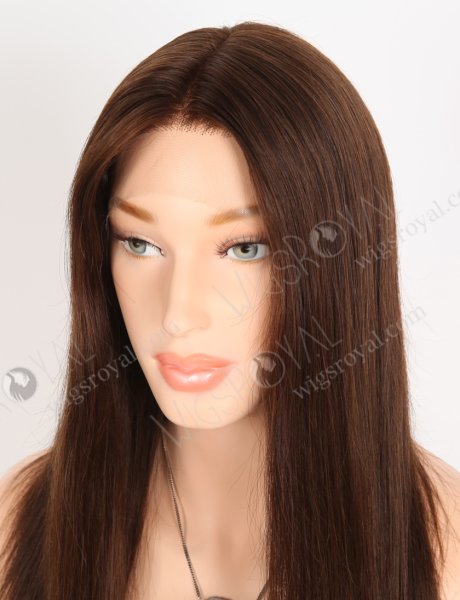 Most Realistic HD Melting Lace Front Wig for Small Heads 16 Inch Chocolate Brown Straight Wig RLF-08058