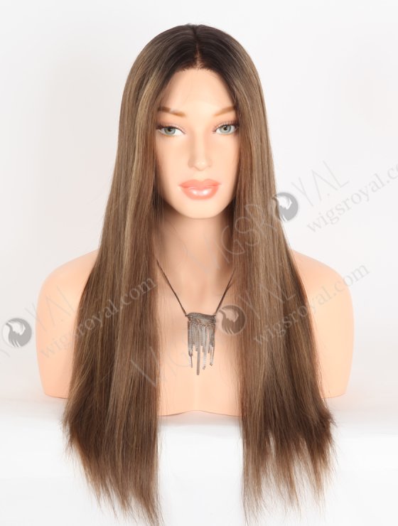 In Stock European Virgin Hair 20" Straight T2/10# With T2/8# Highlights Color Lace Front Wig RLF-08066-28327