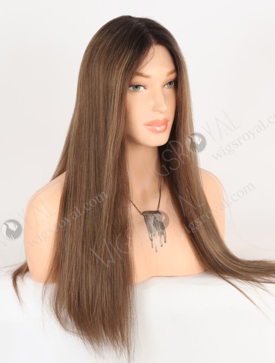 In Stock European Virgin Hair 20" Straight T2/10# With T2/8# Highlights Color Lace Front Wig RLF-08066-28331