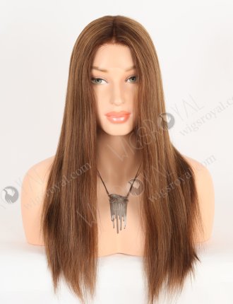 Best Real Hair Wigs for Ladies 18 Inch Straight Gorgeous Medium Brown Color HD Lace Front Wigs RLF-08076