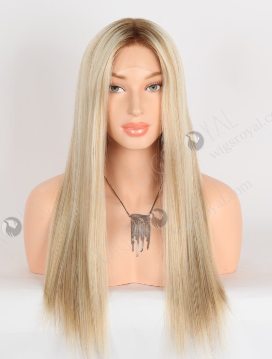 In Stock European Virgin Hair 20" Straight T8/60# With 8# Highlights Color Lace Front Wig RLF-08061-28381