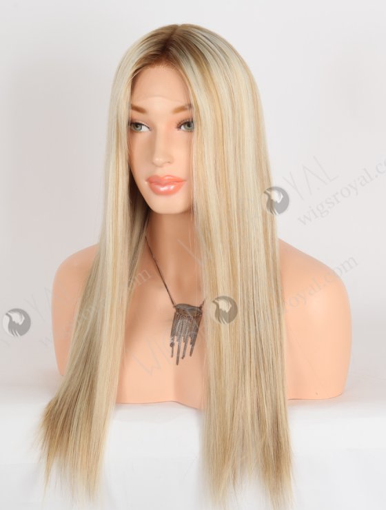 In Stock European Virgin Hair 20" Straight T8/60# With 8# Highlights Color Lace Front Wig RLF-08061-28386