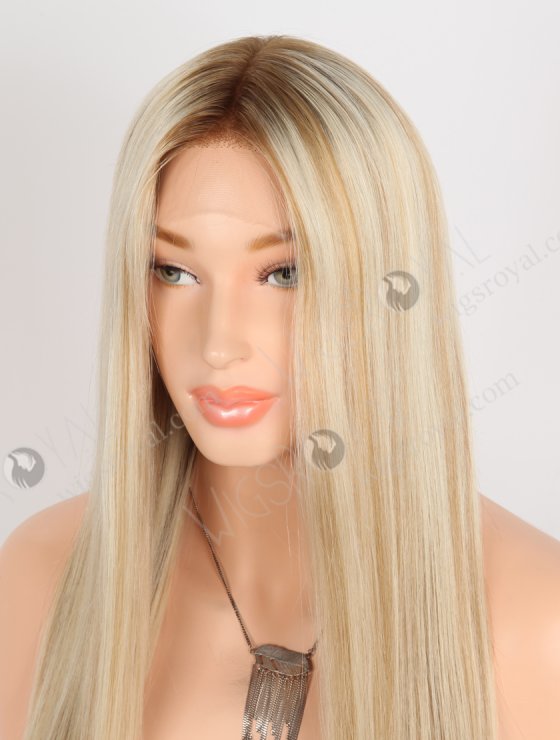 In Stock European Virgin Hair 20" Straight T8/60# With 8# Highlights Color Lace Front Wig RLF-08061-28385