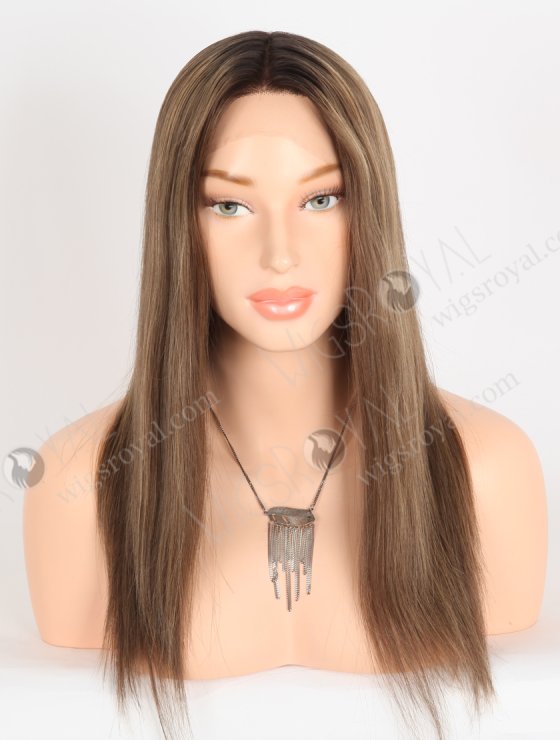 In Stock European Virgin Hair 16" Straight T2/10# With T2/8# Highlights Color Lace Front Wig RLF-08065-28412