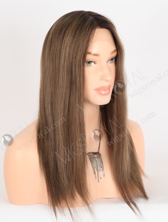 In Stock European Virgin Hair 16" Straight T2/10# With T2/8# Highlights Color Lace Front Wig RLF-08065-28414