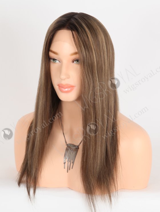 In Stock European Virgin Hair 16" Straight T2/10# With T2/8# Highlights Color Lace Front Wig RLF-08065-28415