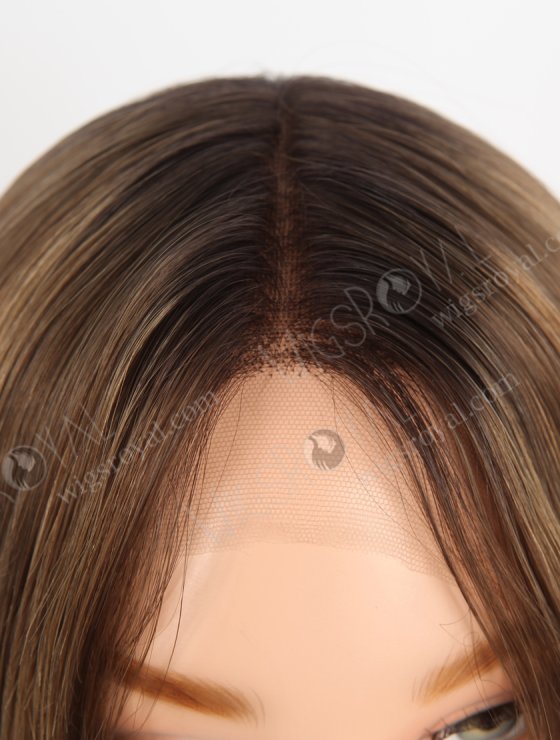 In Stock European Virgin Hair 16" Straight T2/10# With T2/8# Highlights Color Lace Front Wig RLF-08065-28420