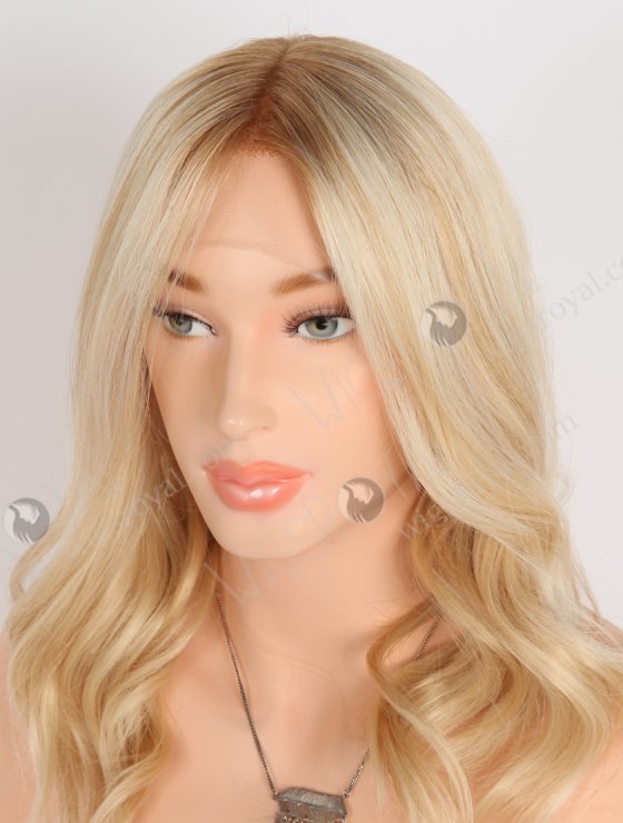 In Stock European Virgin Hair 14" Beach Wave T8/60/25/8# Highlights Color Lace Front Wig RLF-08077-28574