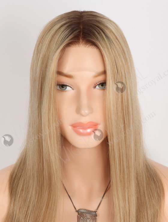 In Stock European Virgin Hair 14" Straight T4/8#/22#/60# MIXED Color Lace Front Wig RLF-08079-28608