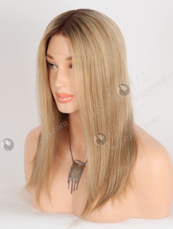 In Stock European Virgin Hair 14" Straight T4/8#/22#/60# MIXED Color Lace Front Wig RLF-08079-28612