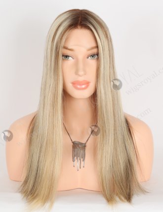 Best Natural Looking Human Hair Wigs for Caucasian 18 Inch Beautiful Blonde and Brown Highlights Color RLF-08073