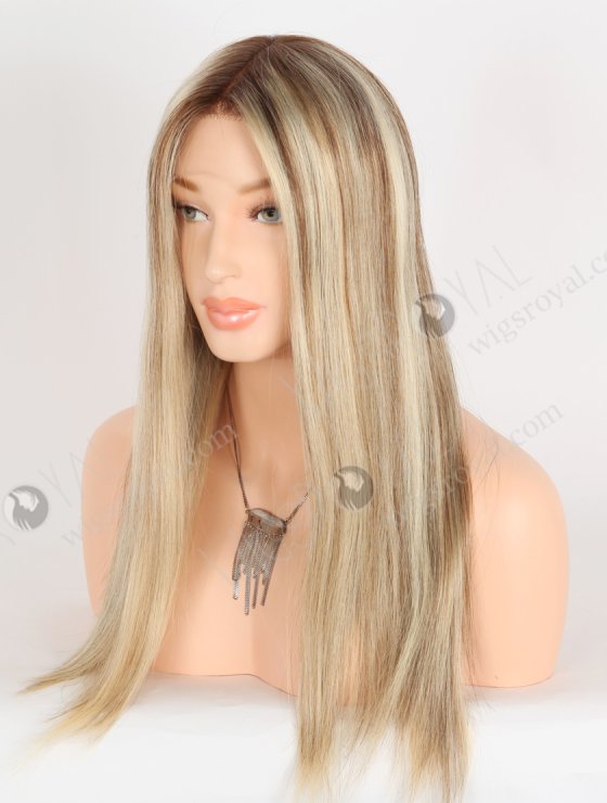 In Stock European Virgin Hair 18" Straight T4/22# With 4# Highlights Color Lace Front Wig RLF-08073-28643