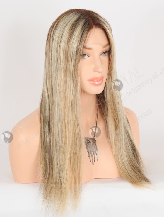 In Stock European Virgin Hair 18" Straight T4/22# With 4# Highlights Color Lace Front Wig RLF-08073-28642