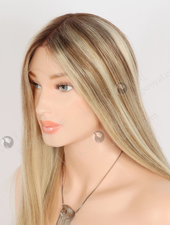 In Stock European Virgin Hair 18" Straight T4/22# With 4# Highlights Color Lace Front Wig RLF-08073-28646