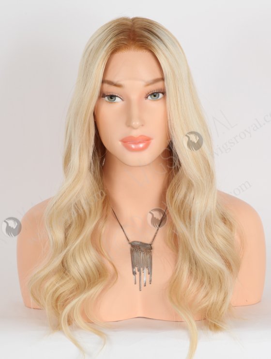 In Stock European Virgin Hair 18" Beach Wave T8/60/25/8# Highlights Color Lace Front Wig RLF-08078-28588