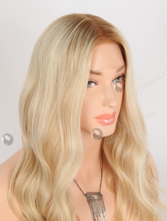 In Stock European Virgin Hair 18" Beach Wave T8/60/25/8# Highlights Color Lace Front Wig RLF-08078-28595