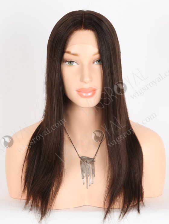 In Stock European Virgin Hair 16" Natural Straight Natural Brown Color Lace Front Wig RLF-08047-28672