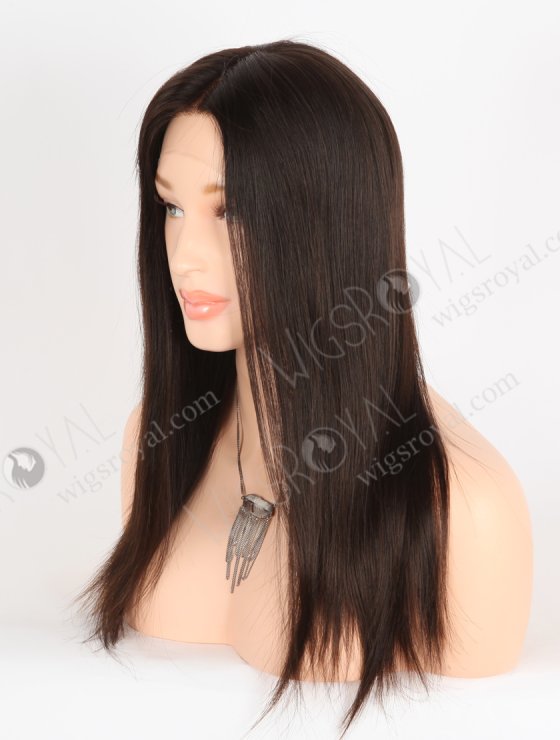 In Stock European Virgin Hair 16" Natural Straight Natural Brown Color Lace Front Wig RLF-08047-28676