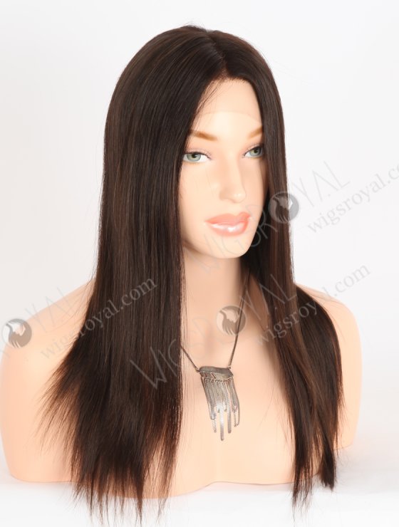 In Stock European Virgin Hair 16" Natural Straight Natural Brown Color Lace Front Wig RLF-08047-28679