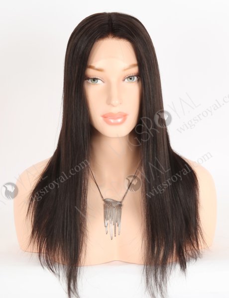 Natural Looking Transparent HD Melting Lace top Wig 16 Inch Natural Black Straight Raw Virgin Hair RLF-08049