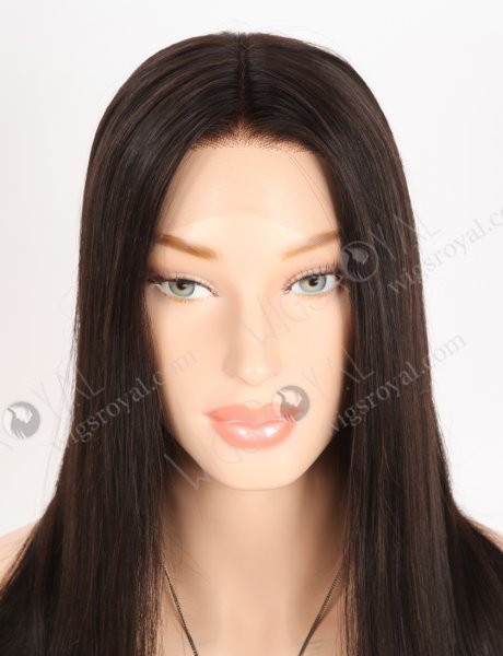 Natural Looking Transparent HD Melting Lace top Wig 16 Inch Natural Black Straight Raw Virgin Hair RLF-08049