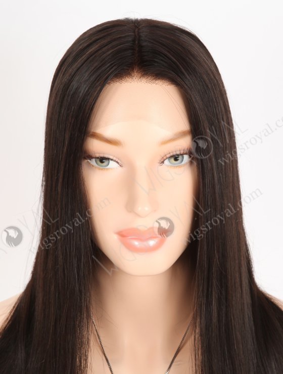 In Stock European Virgin Hair 16" Straight Natural Black Color Lace Front Wig RLF-08049-28656