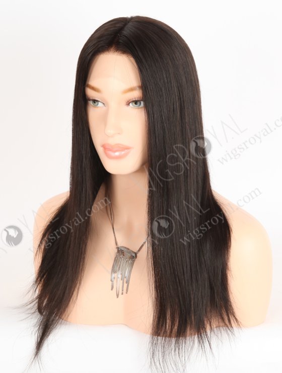 In Stock European Virgin Hair 16" Straight Natural Black Color Lace Front Wig RLF-08049-28657