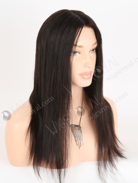 In Stock European Virgin Hair 16" Straight Natural Black Color Lace Front Wig RLF-08049-28660