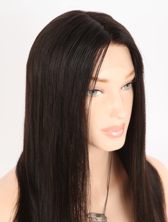 In Stock European Virgin Hair 16" Straight Natural Black Color Lace Front Wig RLF-08049-28661