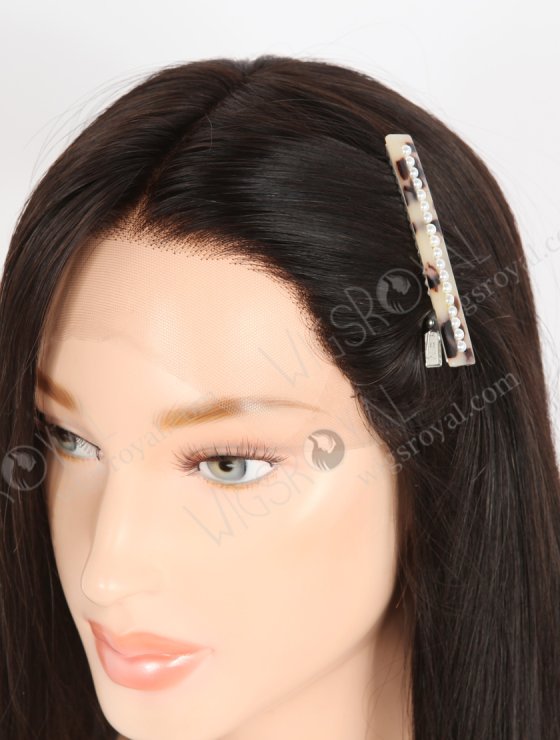 In Stock European Virgin Hair 16" Straight Natural Black Color Lace Front Wig RLF-08049-28669