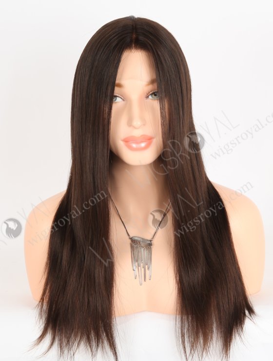 In Stock European Virgin Hair 18" Natural Straight Natural Brown Color Lace Front Wig RLF-08048-28688