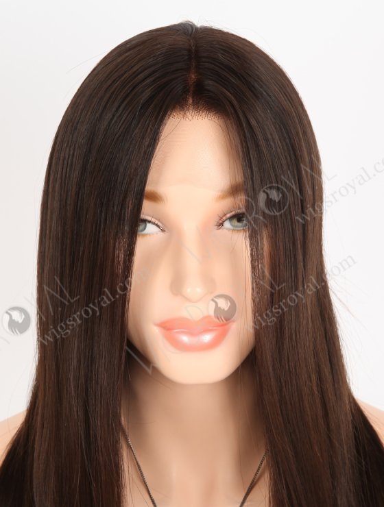 In Stock European Virgin Hair 18" Natural Straight Natural Brown Color Lace Front Wig RLF-08048-28689