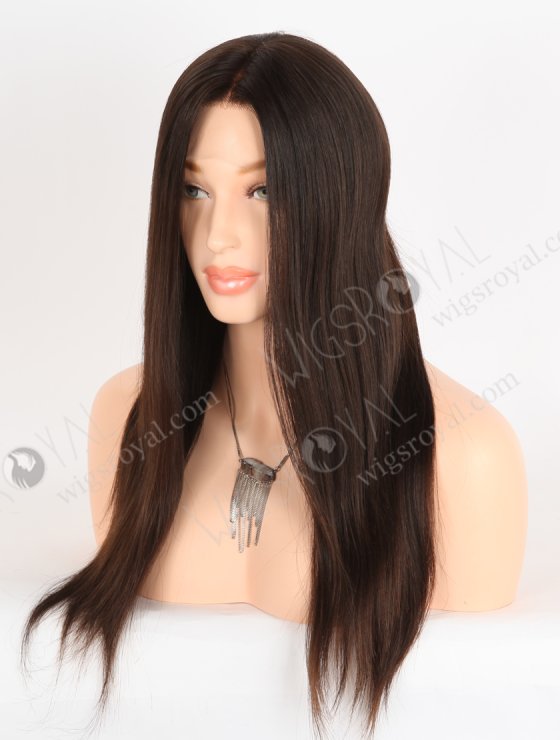 In Stock European Virgin Hair 18" Natural Straight Natural Brown Color Lace Front Wig RLF-08048-28693