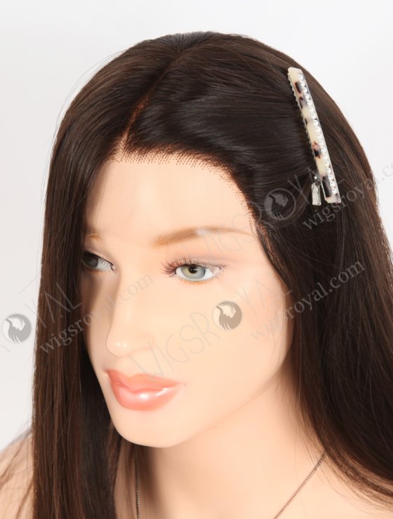 In Stock European Virgin Hair 18" Natural Straight Natural Brown Color Lace Front Wig RLF-08048-28699